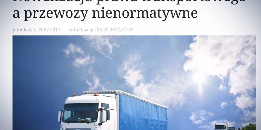 Rzeczpospolita publikuje wypowiedź Prezesa OSPTN Łukasza Chwalczuka na temat nowelizacji prawa transportowego