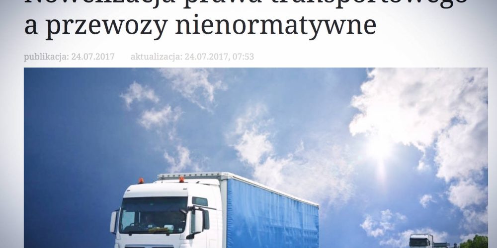 Rzeczpospolita publikuje wypowied藕 Prezesa OSPTN 艁ukasza Chwalczuka na temat nowelizacji prawa transportowego